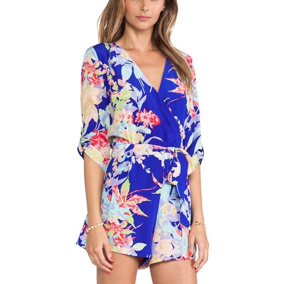 NWL Pants - Blue Floral Romper